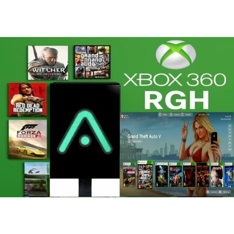 HD interno 500GB com case Xbox 360 RGH/Aurora 246 títulos XBox 360 + 10000 jogos emuladores