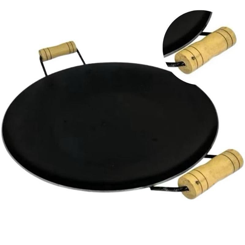 Disco para Churrasco Aço Rústico 52cm com Alças – Com ou Sem Tampa