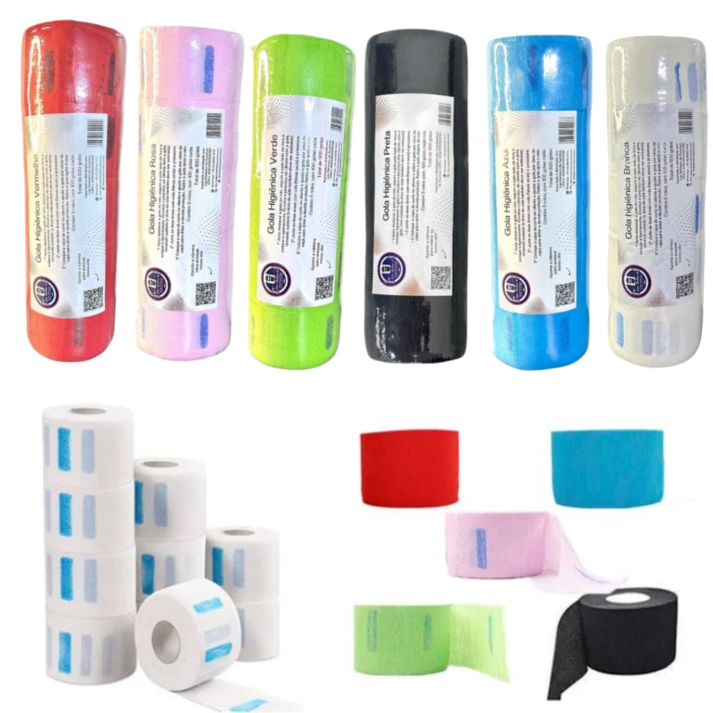 Gola Higiênica Pacote de 5 Rolos com 500 Unidades Descartável para Barbeiros e Cabeleireiros – Proteção e Conforto