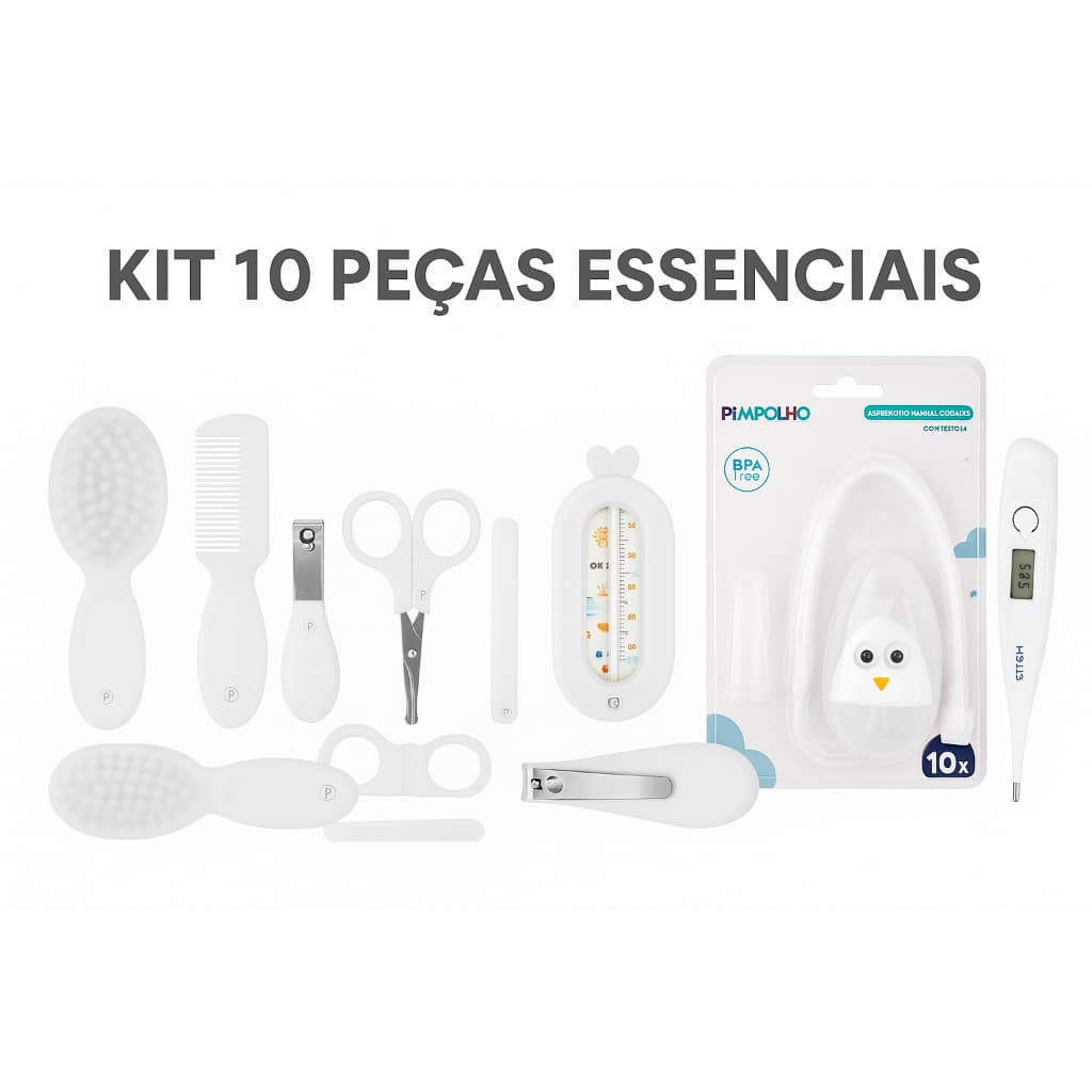 Kit Higiene Bebê 10 Peças Pimpolho e G-Tech – Completo para Cuidados Diários