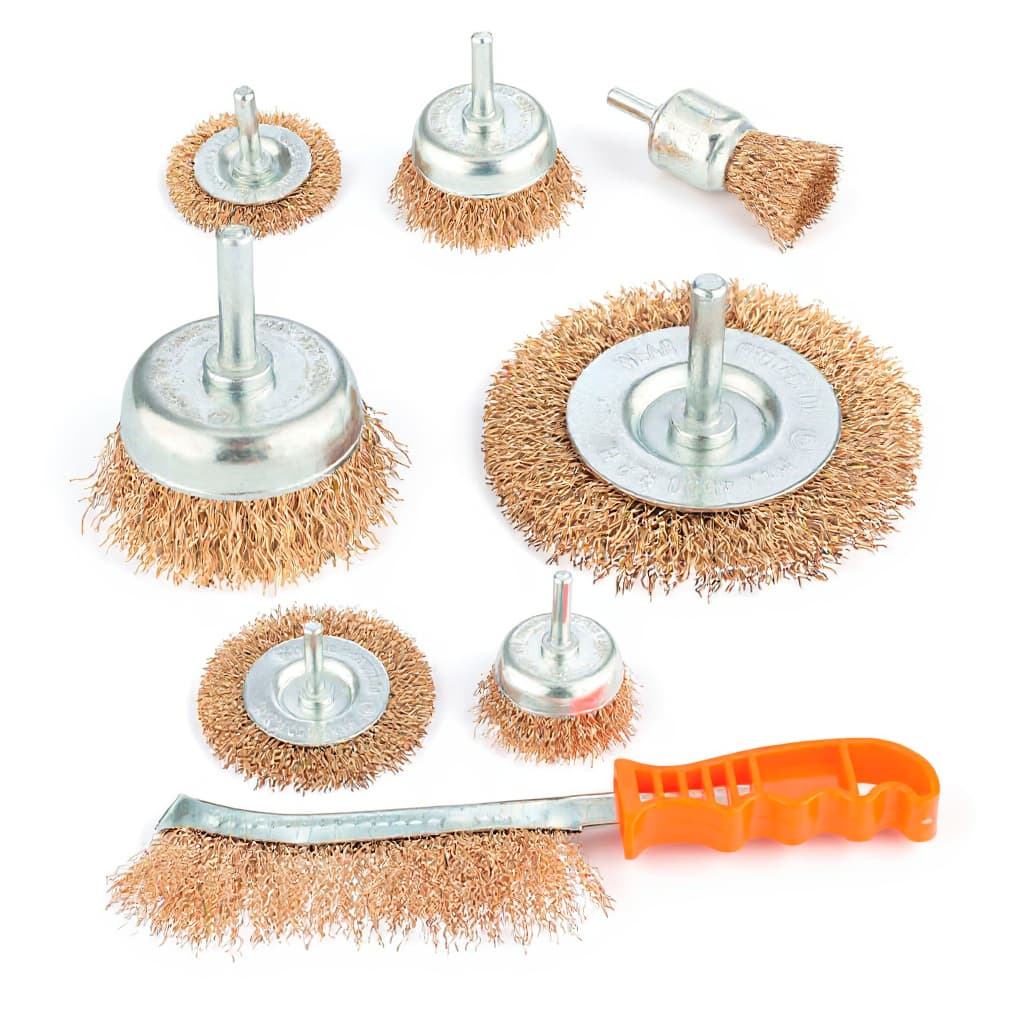 Jogo Escova de Aço Furadeira Circular Copo e Pincel Limpeza e Raspagem