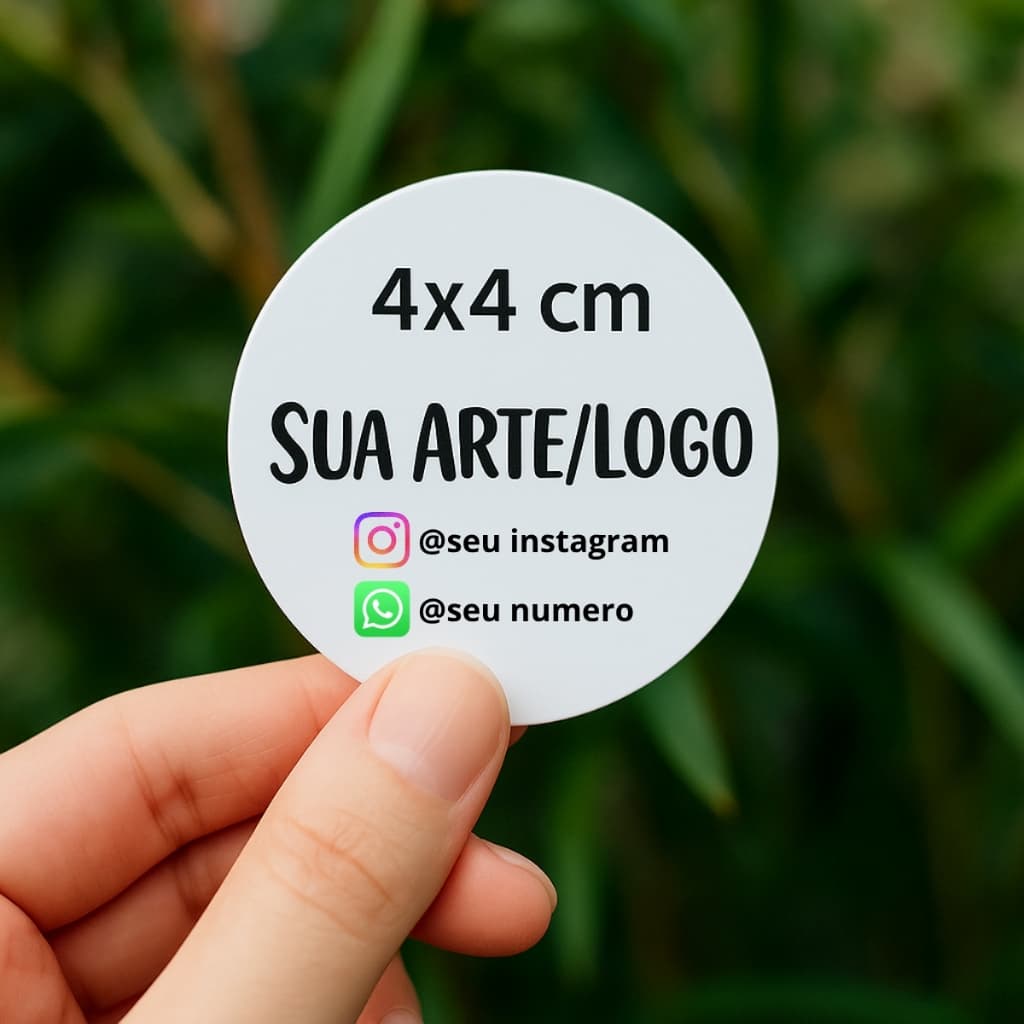 Adesivo Personalizado 4x4cm - Envio 24 Horas