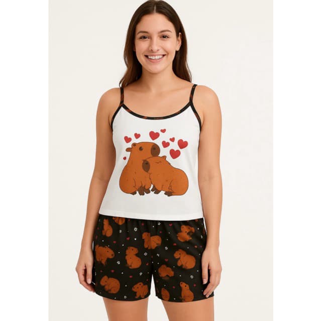 Baby doll feminino Adulto Blogueirinha Alcinha Short Dool Personagens verao pijama