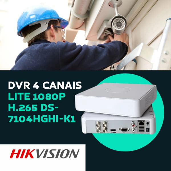 DVR 4 CANAIS LITE 1080P H.265 DS-7104HGHI-K1 HIKVISION