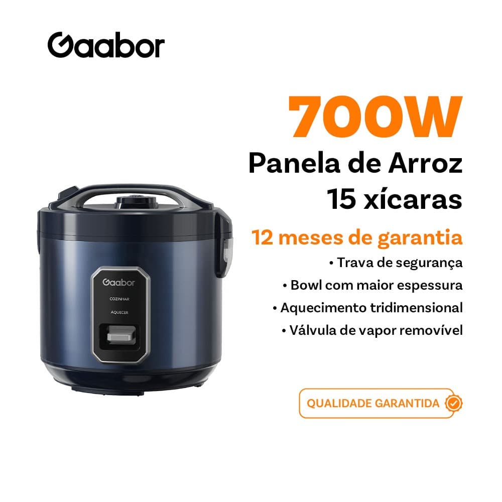 Gaabor Panela de Arroz Eletrica 220V Cozinha Automatica 2,2L Azul Marmoreada 700W RC50M01A