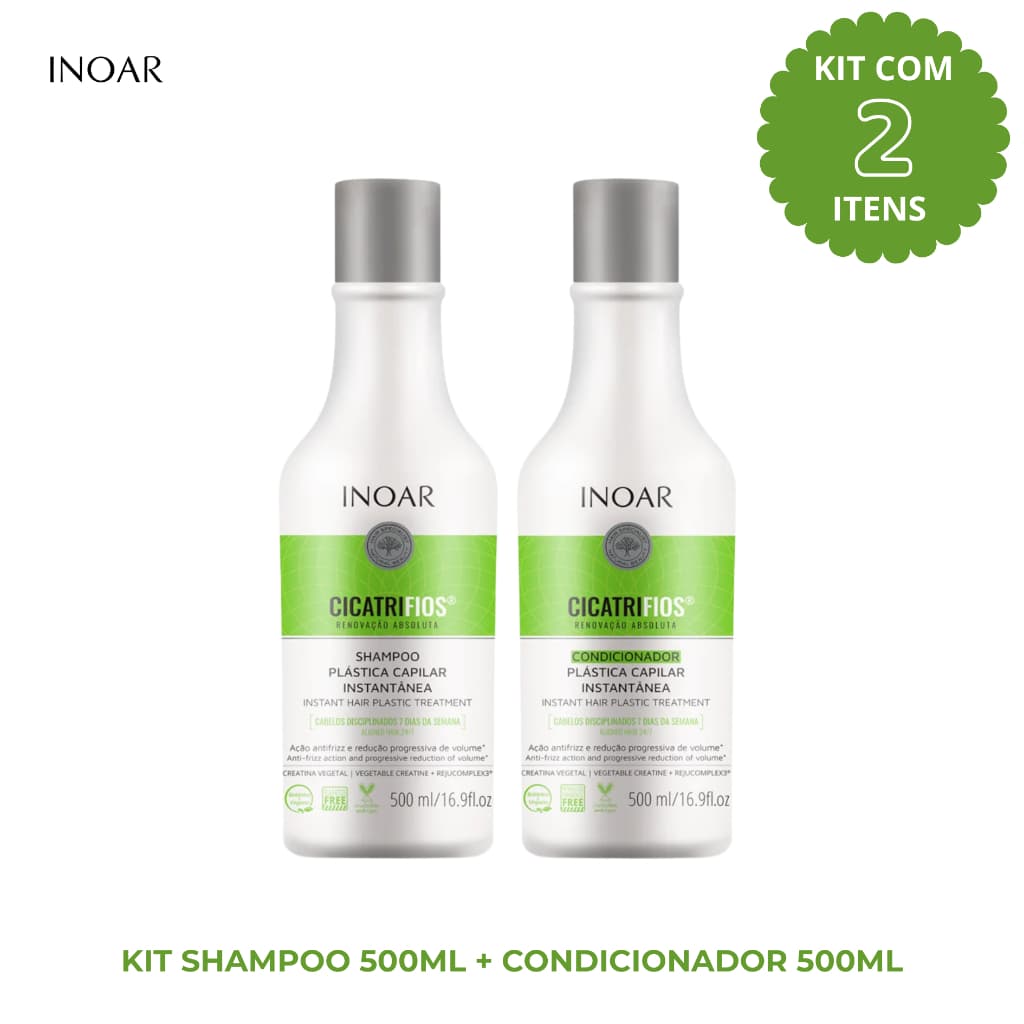 Kit Inoar Cicatrifios Shampoo 500ml + Condicionador 500ml