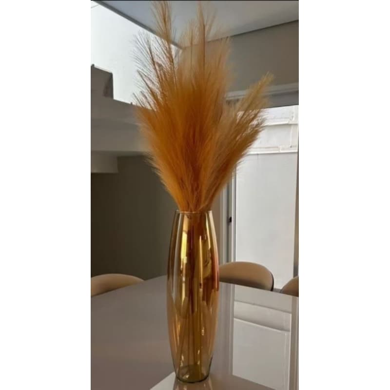 Vaso Picasso de vidro 54cm Âmbar flores e decoração PRONTA ENTREGA