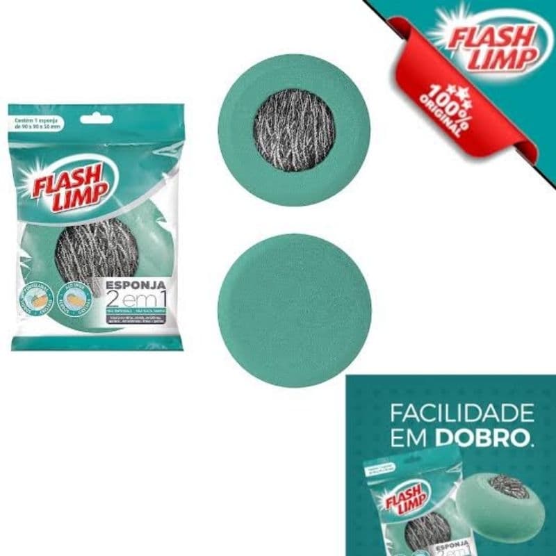 Esponja multiuso 2 em 1 Flash limp