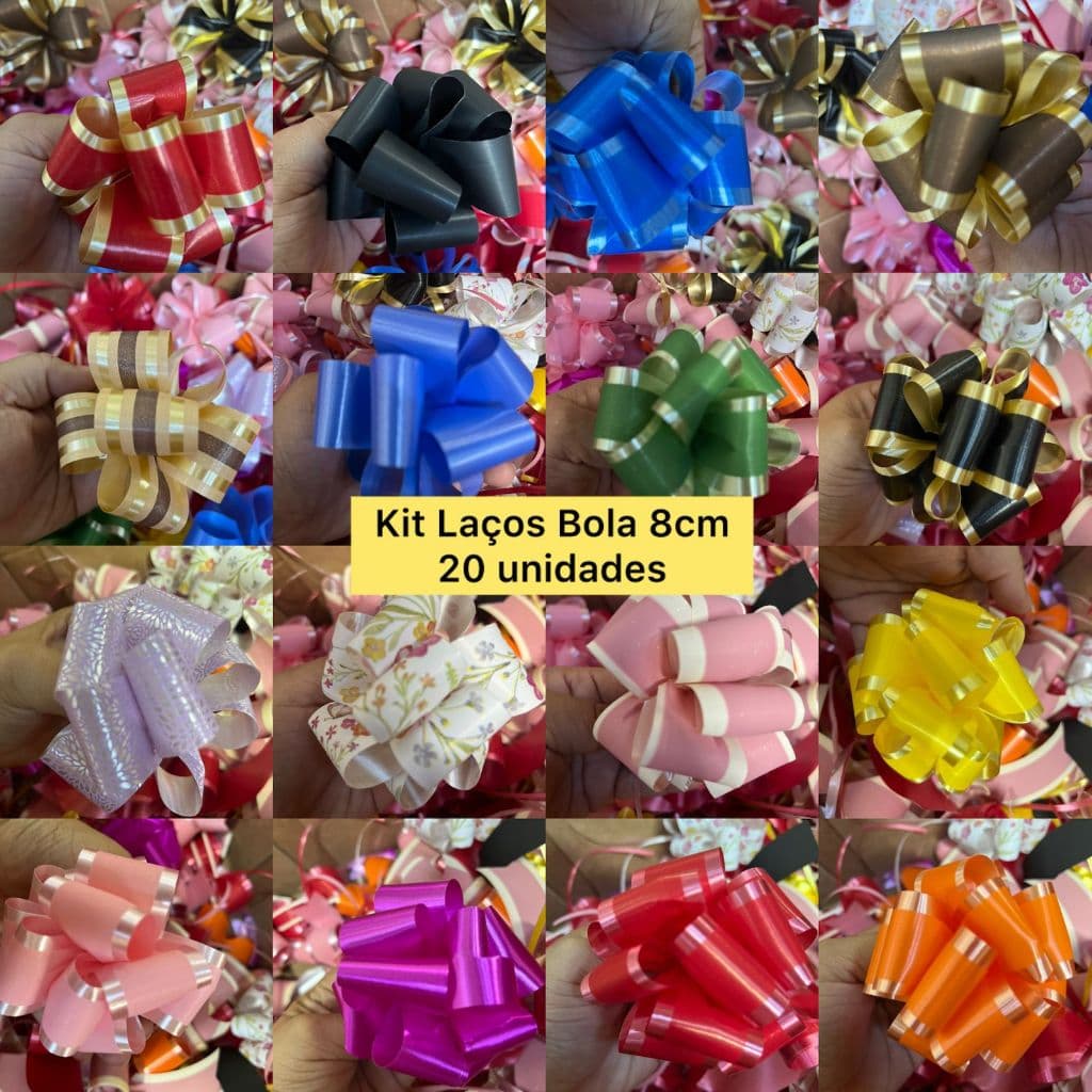 Laço Bola Presente Lembracinhas Kit  20 unidades menor Fechados