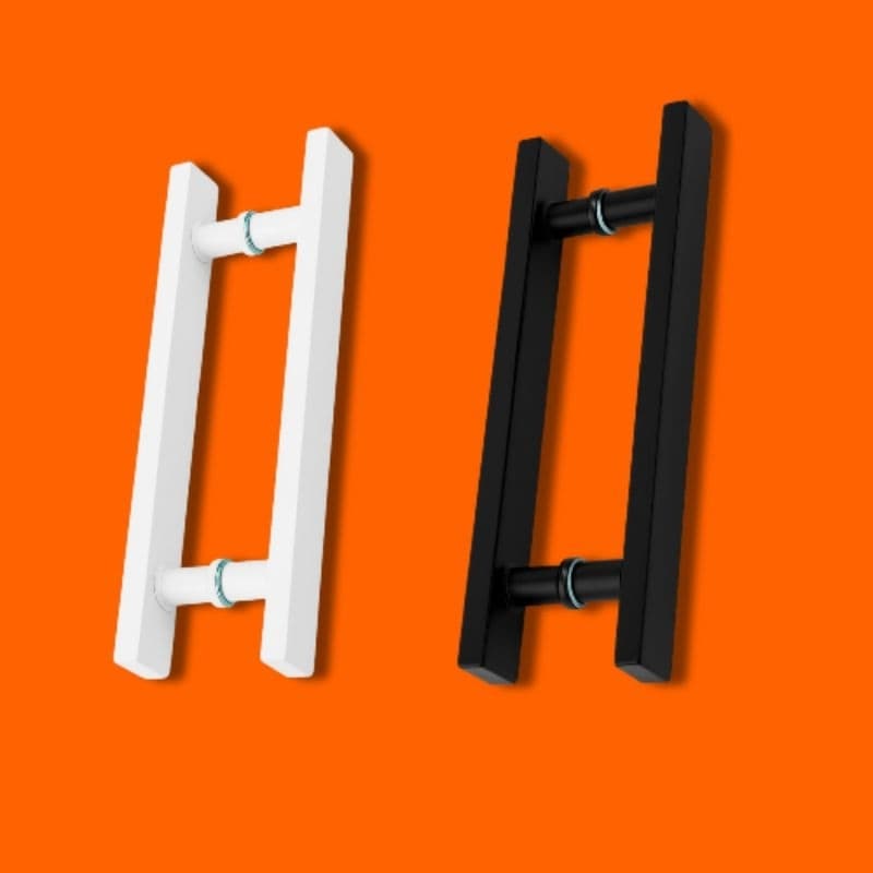 Puxador de porta 40 x 30 H - Aluminio