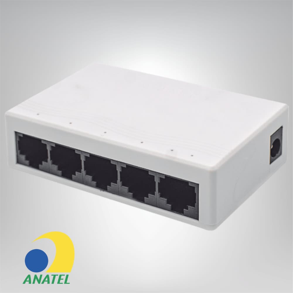 Switch Gigabit 5 Portas RJ45 10/100/1000Mbps AITEK ATS-105G Rede Estável para Casa e Escritório
