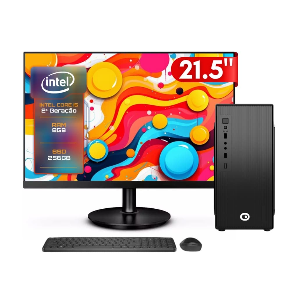 Computador Completo 2Eletro Fast Intel Core i5, 8GB, SSD 256GB, Monitor 21.5" Full HD CD2E-0119FA