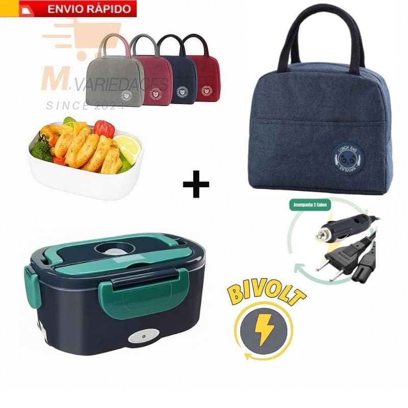 Marmita Elétrica Bivolt Veicular Bivolt | 110V/220V e 12V/24V | Prática e Portátil