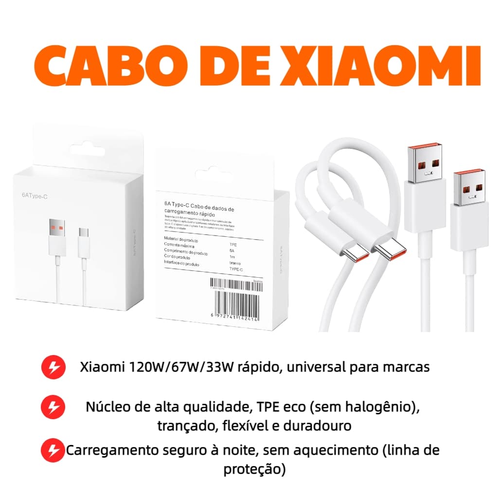 Cabo Tipo C Carregamento  6A