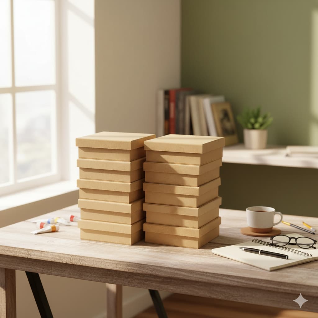 Kit 10 Caixas de MDF Cru 15x15x5cm para Artesanato Lembrancinhas e Personalização