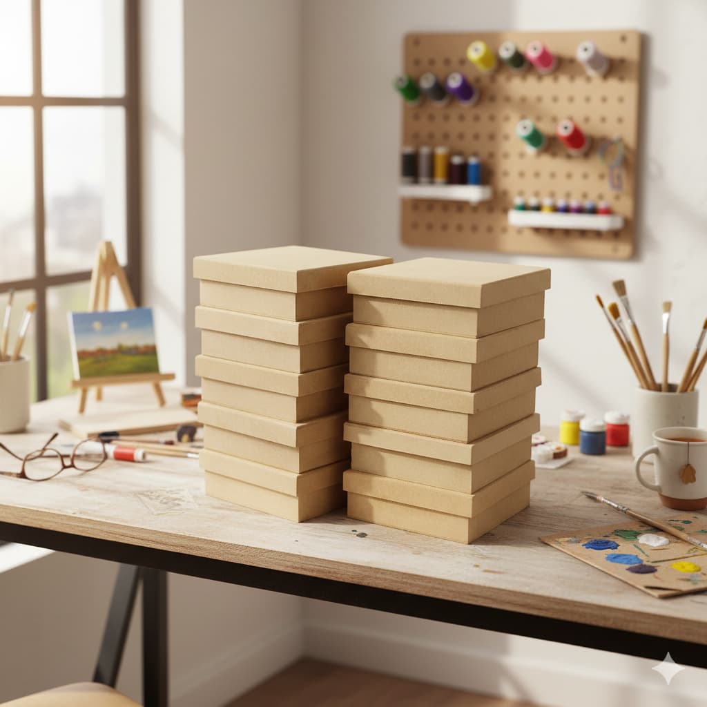 Kit com 10 Caixas em MDF Cru 12x12x5cm Decorativo para presentear