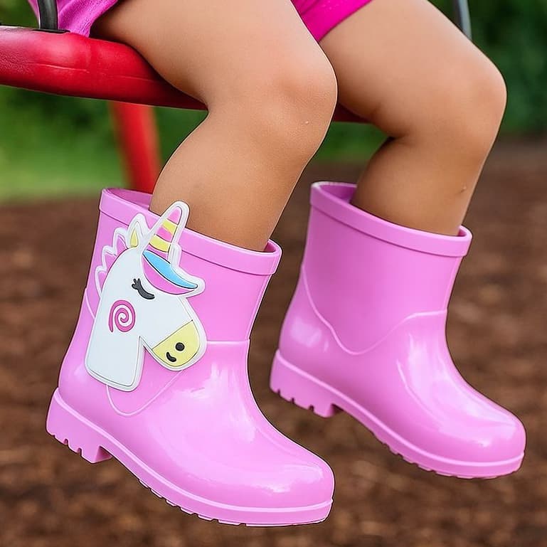 Galocha Infantil Feminina Botinha Menina Antiderrapante da Moda