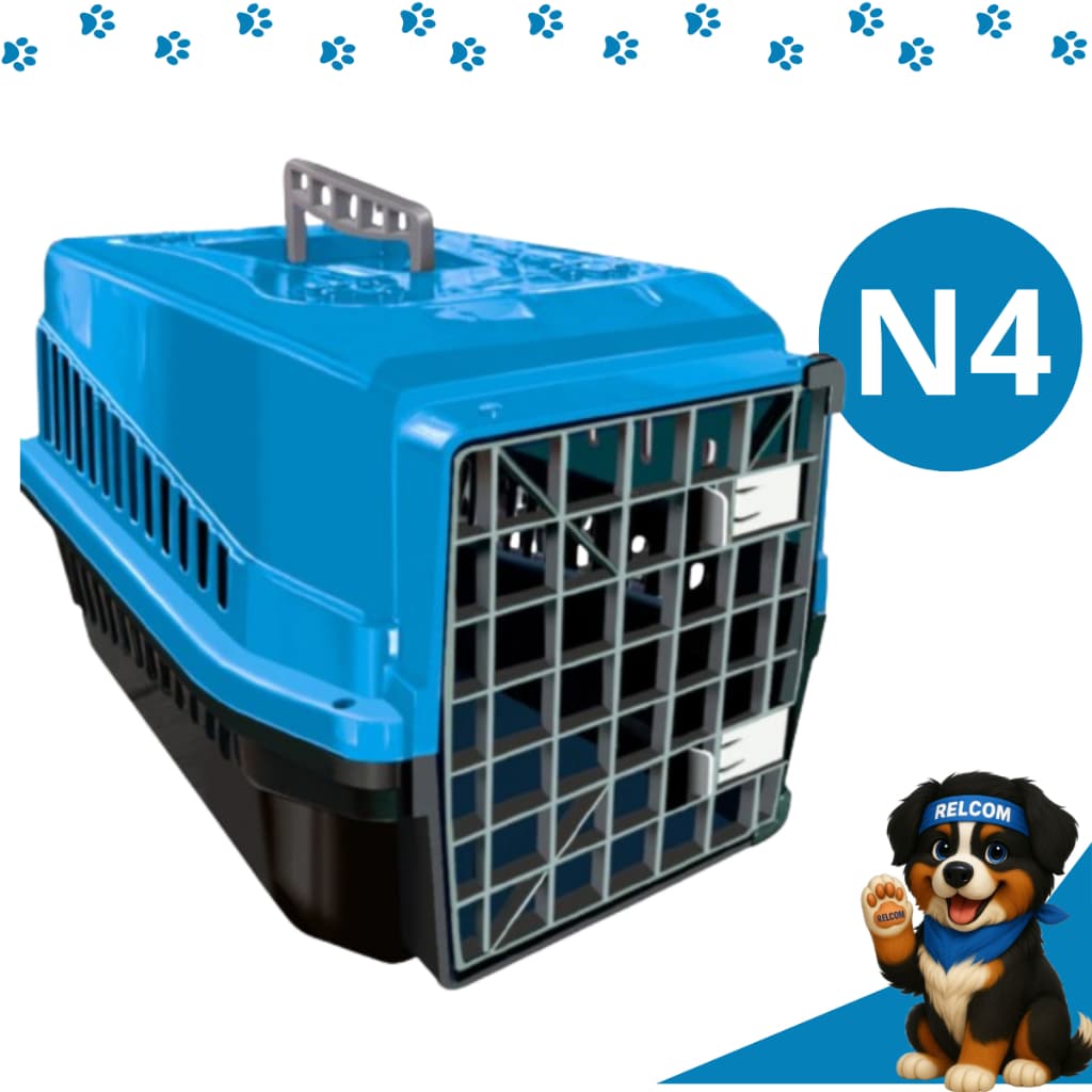 Caixa de viagem transporte N4 seguro resistente com alça para cachorro cães gato coelho mec pet
