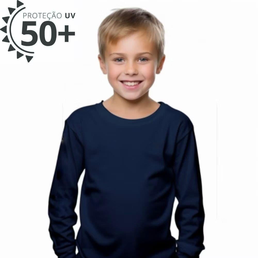 Camiseta infantil térmica proteção UV 50+ tamanhos 02 ao 16 praia e atividades físicas
