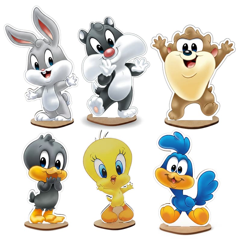 Kit Display de Mesa 6 Peças Para Festa Baby Looney Tunes