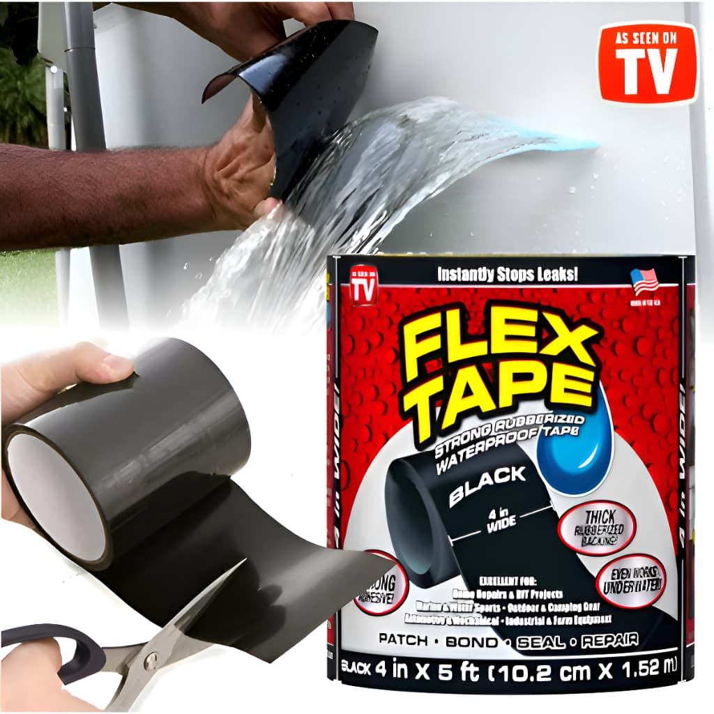 Flex Tape Superfita Flex Seal Original 10x150cm Preto