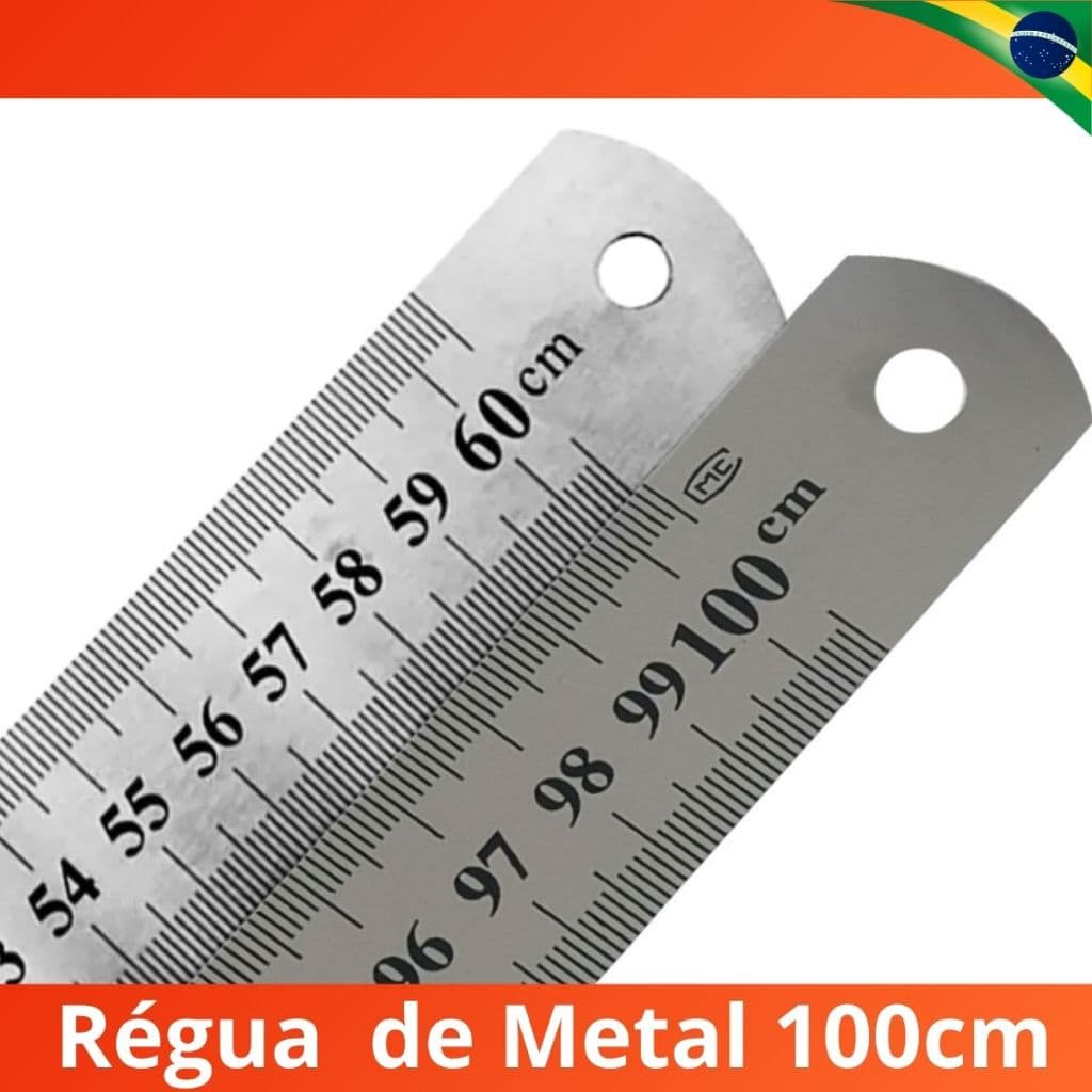Régua de Aço Inox 100cm 60cm 30cm Régua Modelista Projetista
