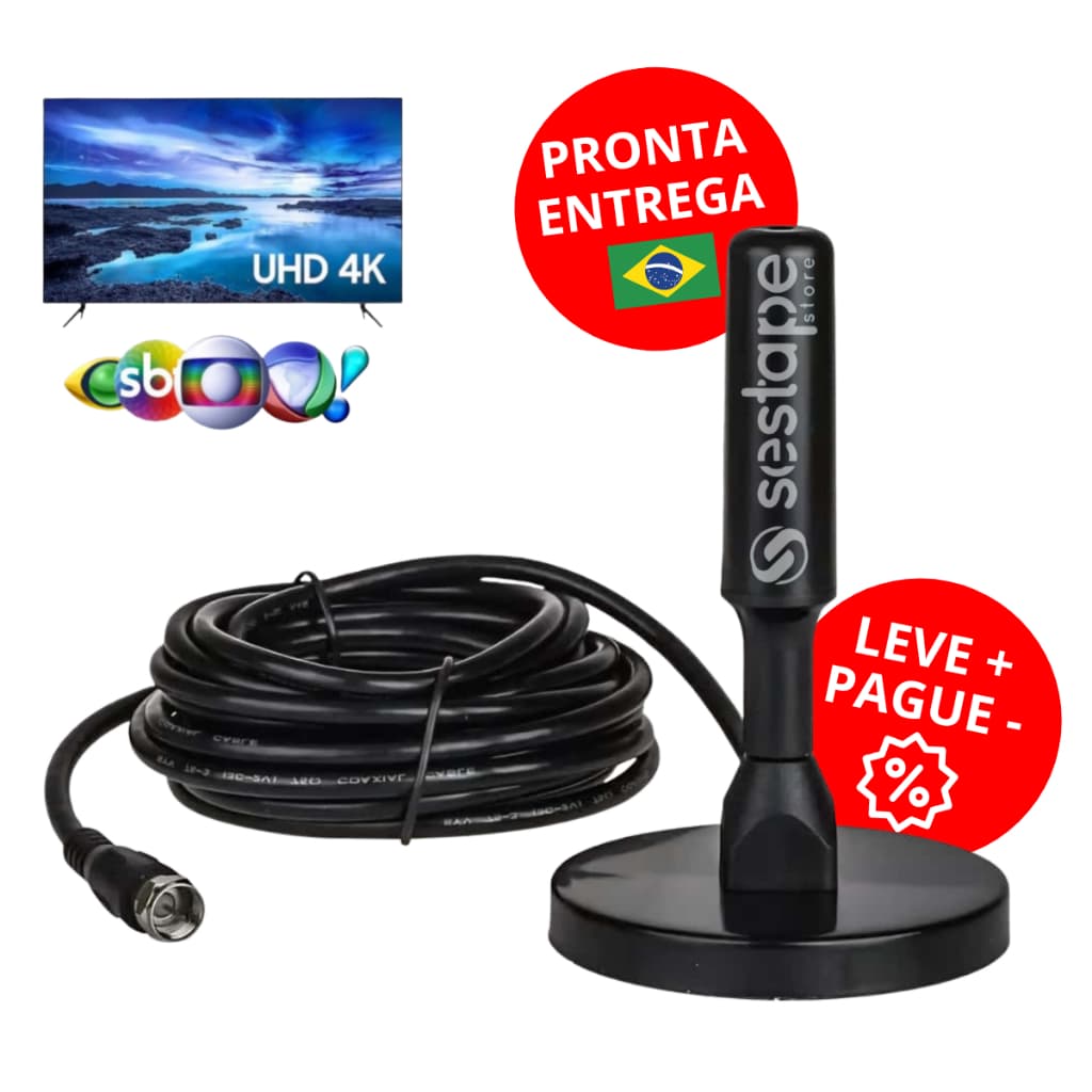 Antena Digital 5m 4K HD HDTV UHF Para TVS Smart LG Samsung TCL
