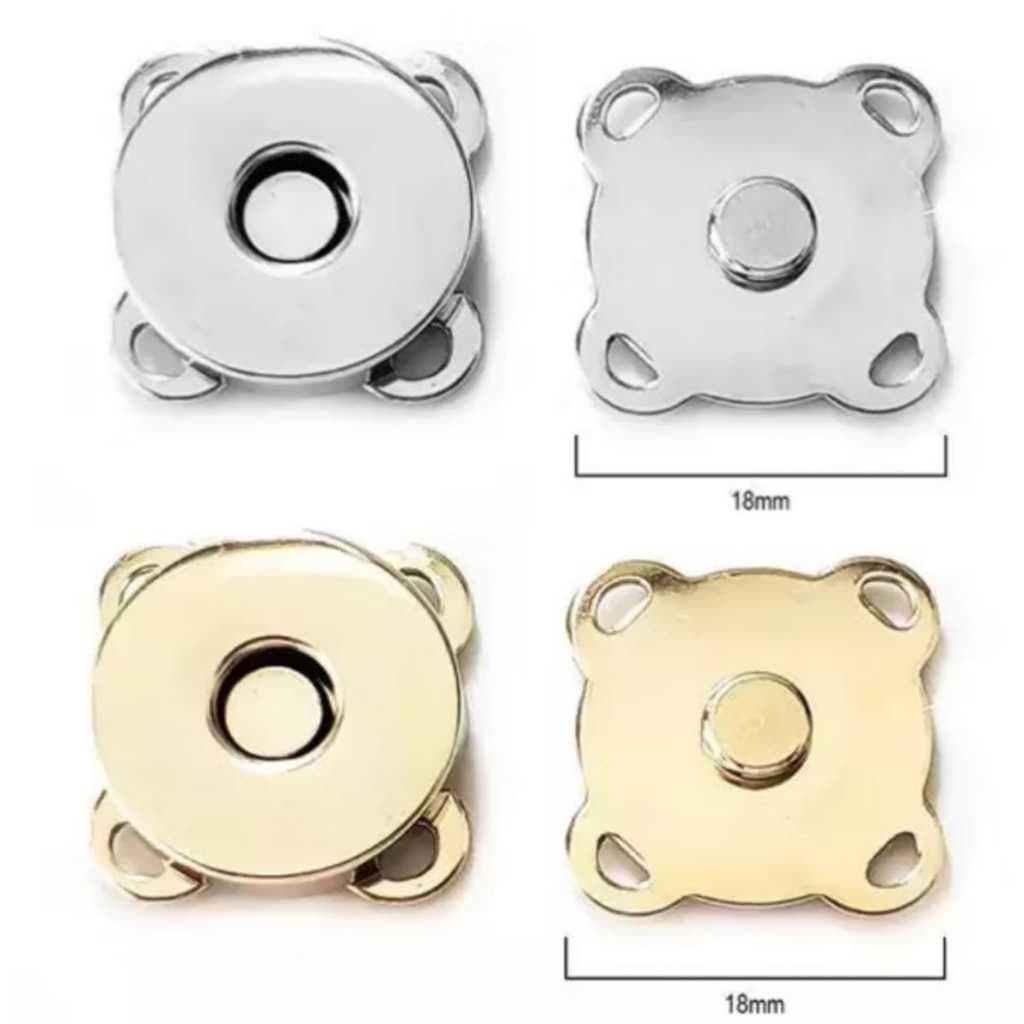 Botão Imantado Para Fecho de Bolsa Artesanato Crochê Magnético Imã G -18mm c/10