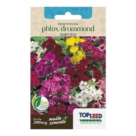 120 SEMENTES DE FLOR BEIJO - (PHLOX DRUMMOND) SORTIDO 200 MG TOPSEED (12361 - 08265)