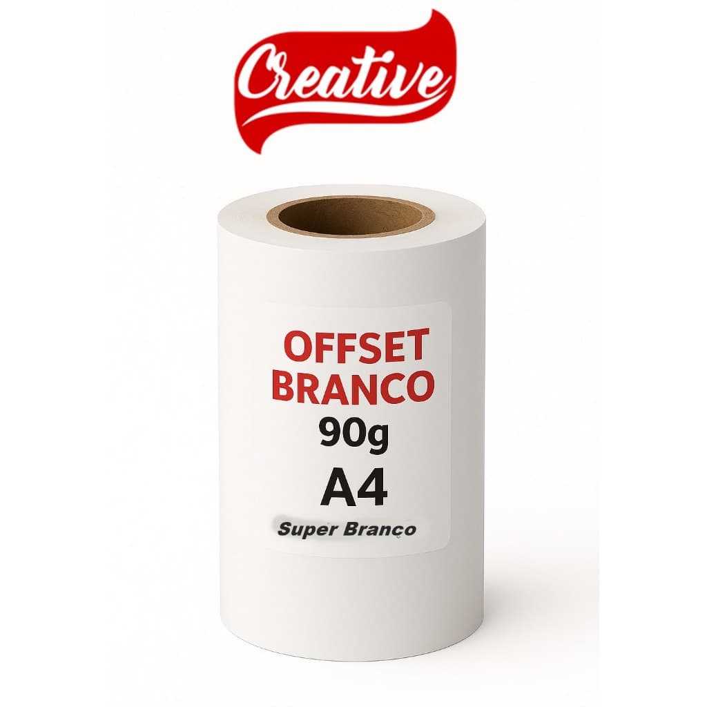 Bobina Papel 90g Sulfite/Offset A4 21 cm X 50 Metros para impressoras de pequeno formato de mesa