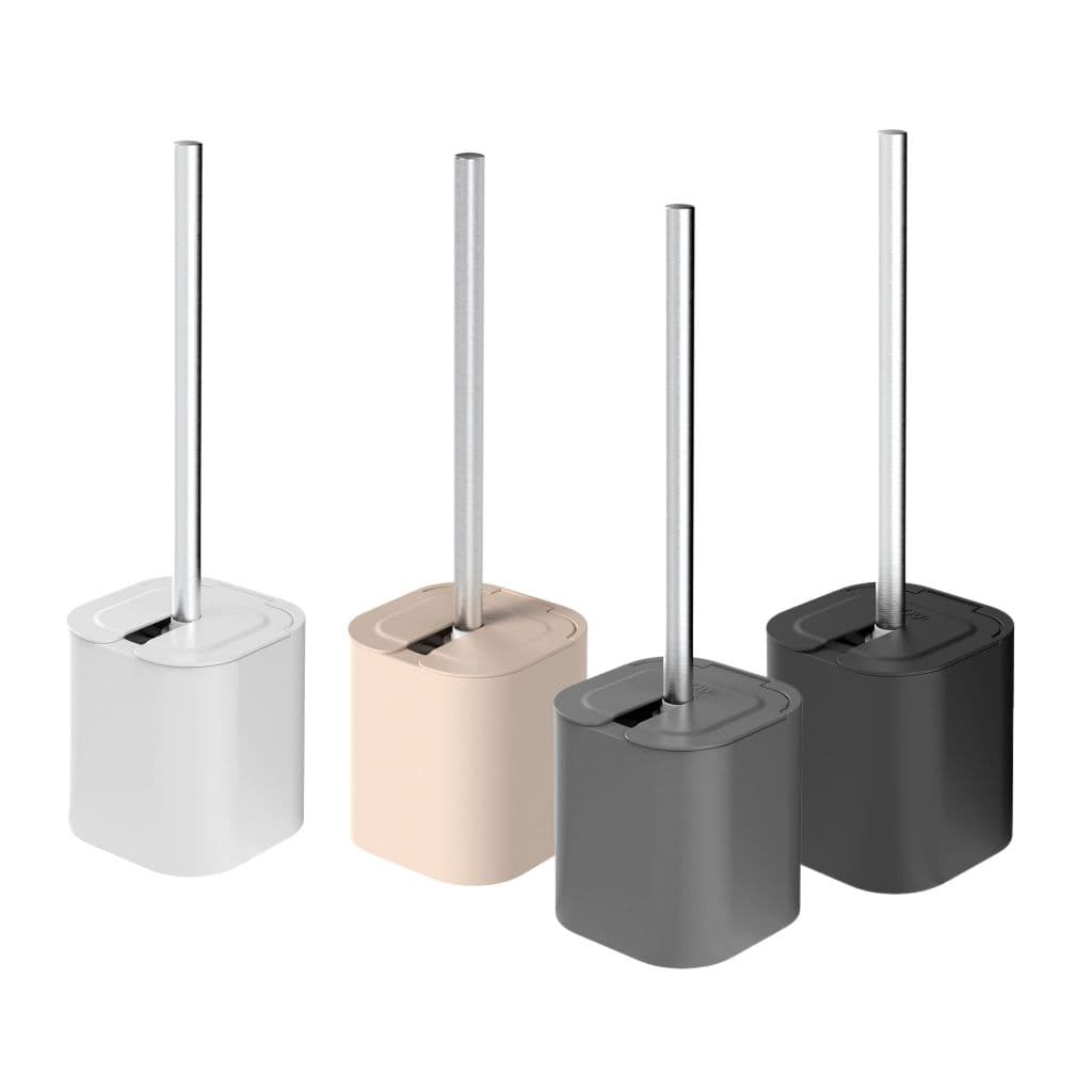 Escova para Vaso Sanitário Com Suporte e Tampa - 38x11,5cm | Unitário e 2 Unidades | Linha Dual <OU>