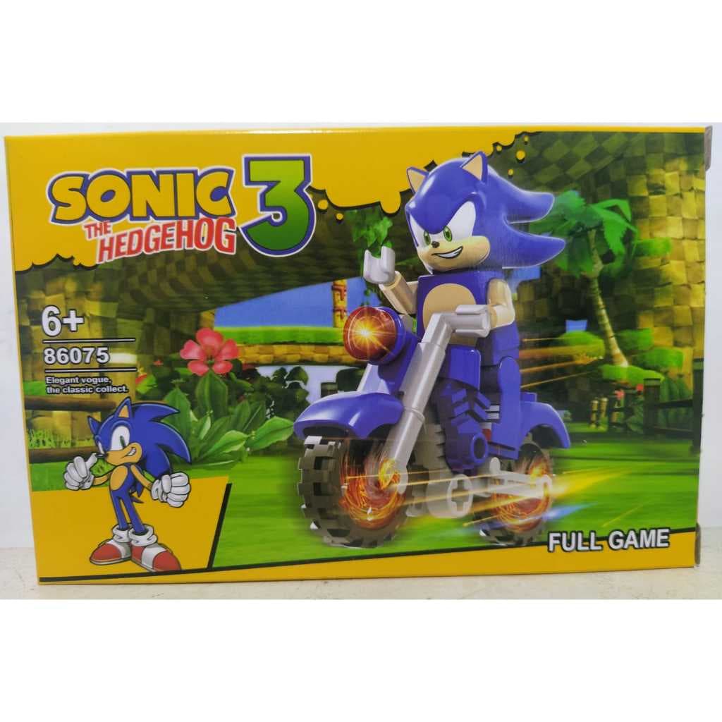 Brinquedo Bloco de Montagem Sonic na Moto e Outros do Sonic