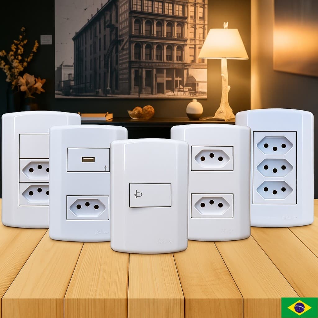 Tomadas e Interruptores 10A 20A Amperes Modular 4x2 Pluzie Kit