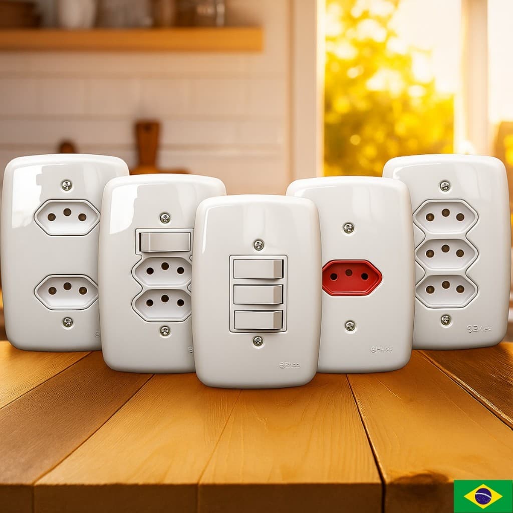 Tomadas e Interruptores 10A 20A 4x2 Linha Ideale Pluzie