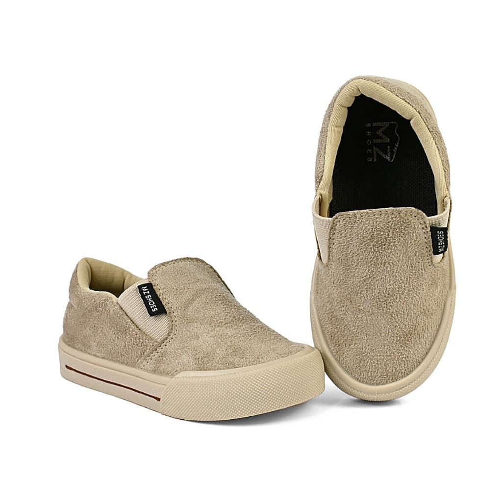 Tênis Slip On Infantil Menino Iate Calce Fácil Casual Marfim BB&Kids