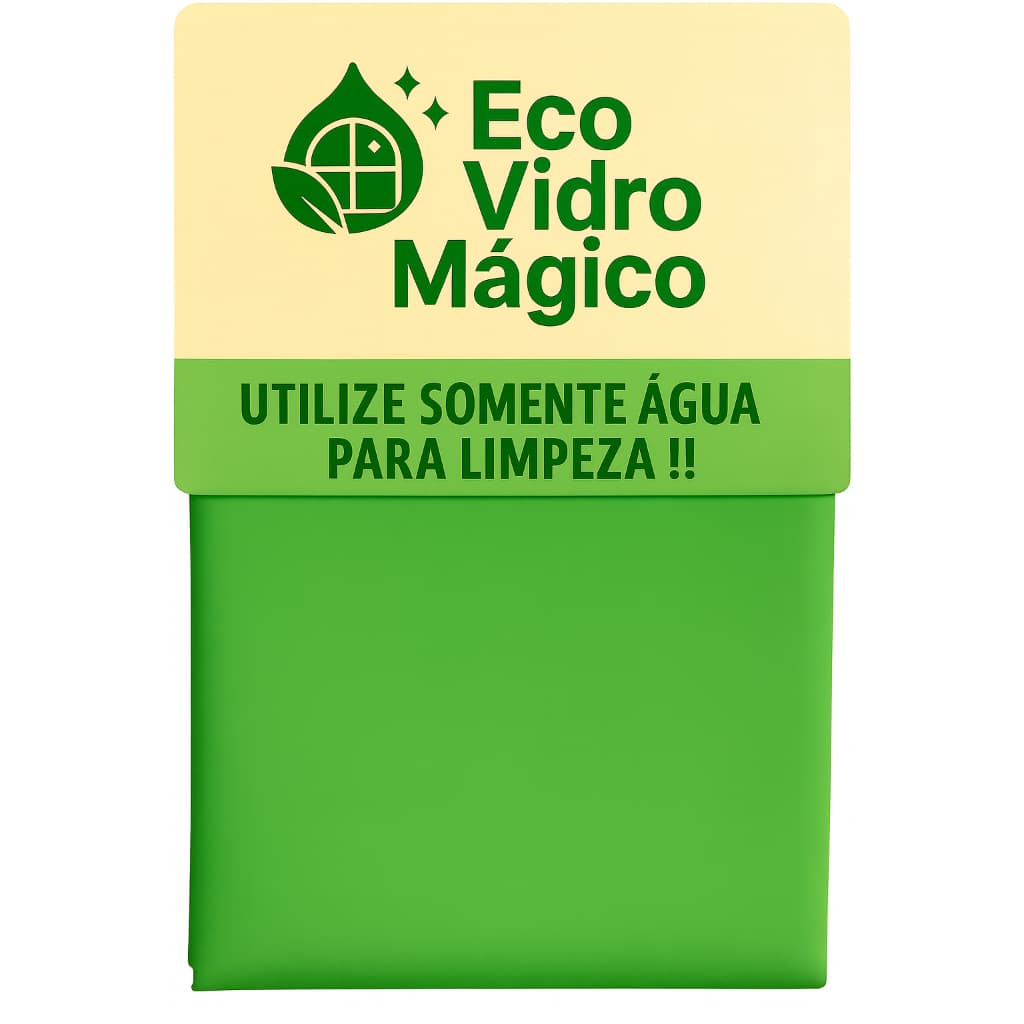 Pano Mágico Limpa Vidros Sacada Ecológico ECOVIDRO  Não Solta Fiapos Limpeza Somente com Água 40x40cm