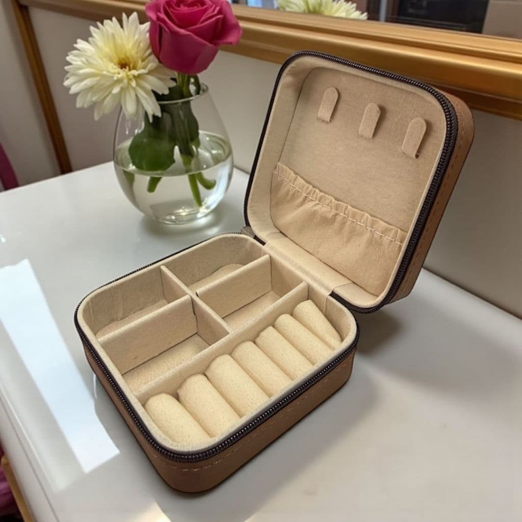 Porta-Joias Compacto de Viagem – Elegância e Organização em Qualquer Lugar
