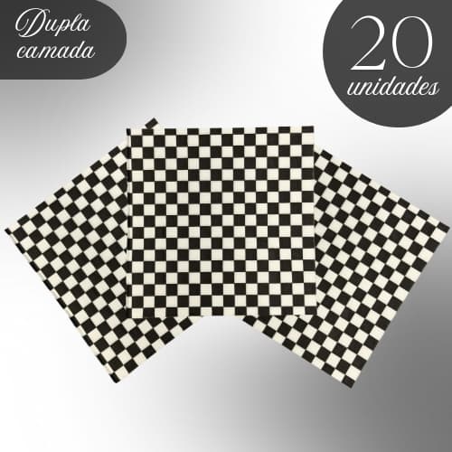 Guardanapo De Papel Folha Dupla 20 Un Tabuleiro Xadrez Preto e Branco
