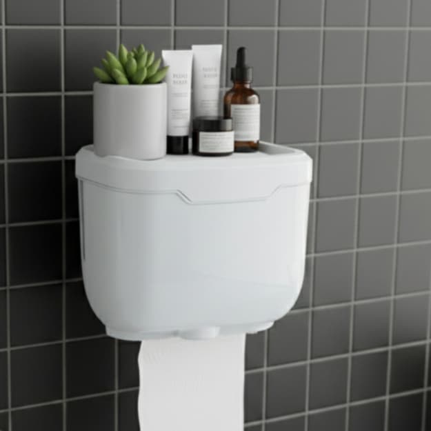 Suporte Para Papel Higiênico Parede Prova D 'Água Colável Branco