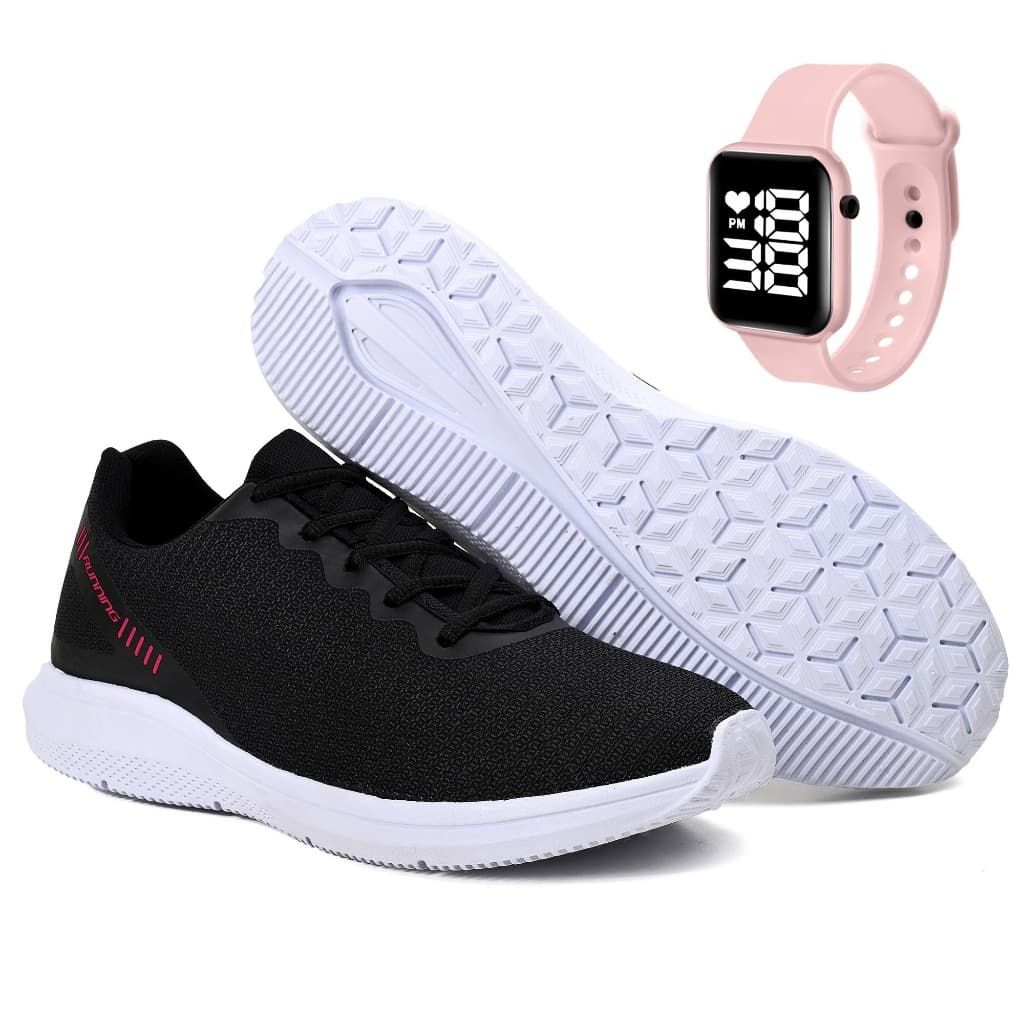 Tênis Feminino Masculino Academia 2000 Caminhada Esportivo Corrida Leve Uzze Relógio