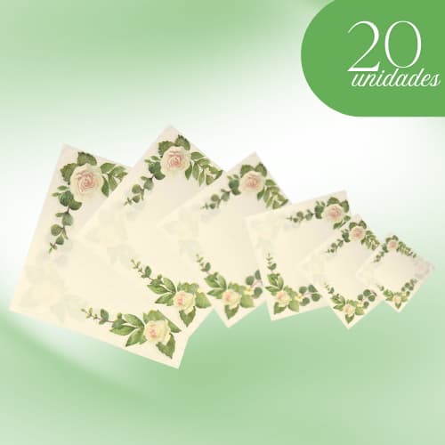 Guardanapo De Papel Folha Dupla 20 Un Borda Green Flores Clean