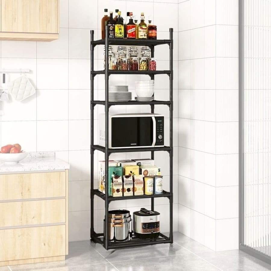 Estante 6 Prateleiras Cozinha de Aço Multiuso Panelas Casa Sala Quarto Organizador