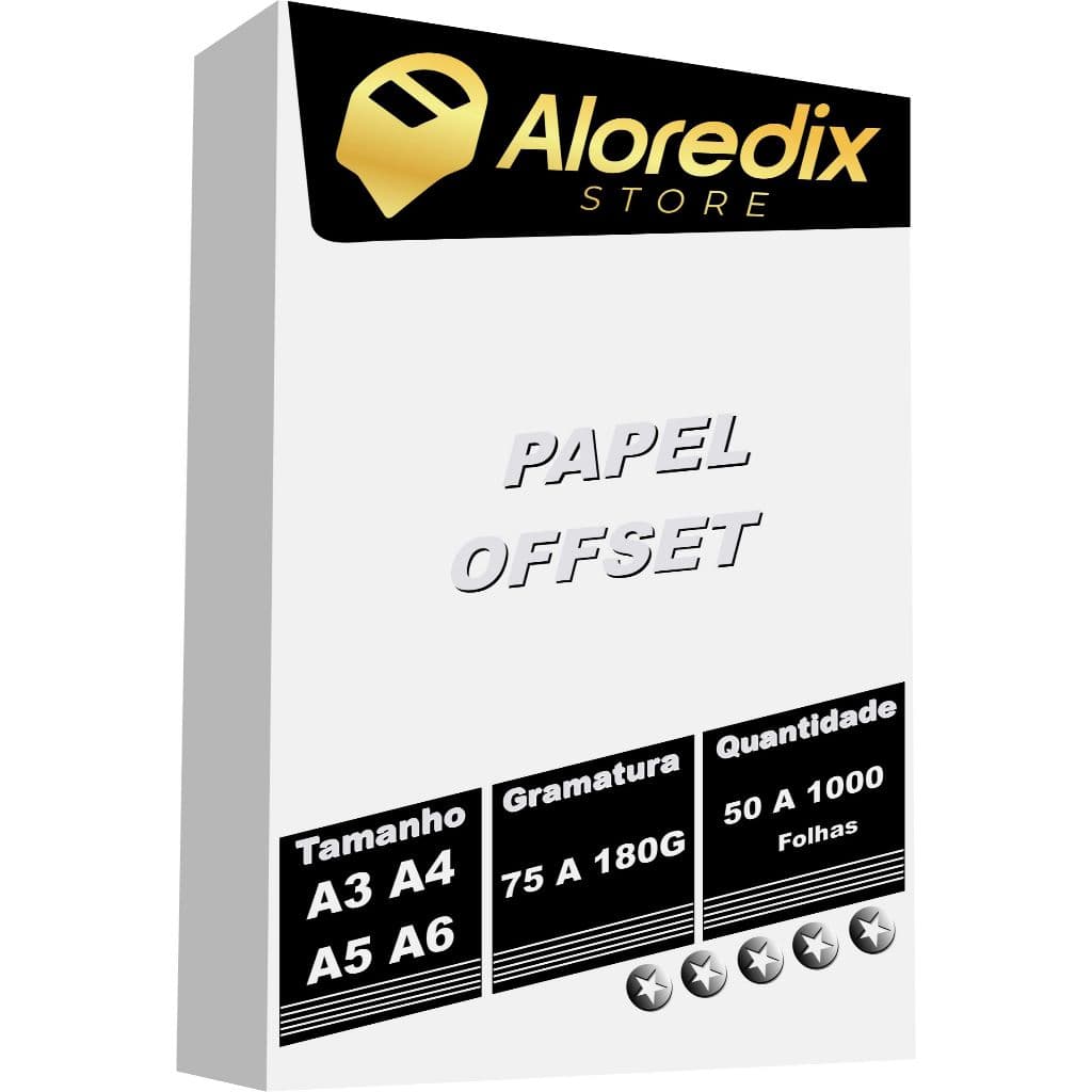 PAPEL OFFSET A5 75g, 90g, 120g e 180g KIT 500, 1000 FOLHAS