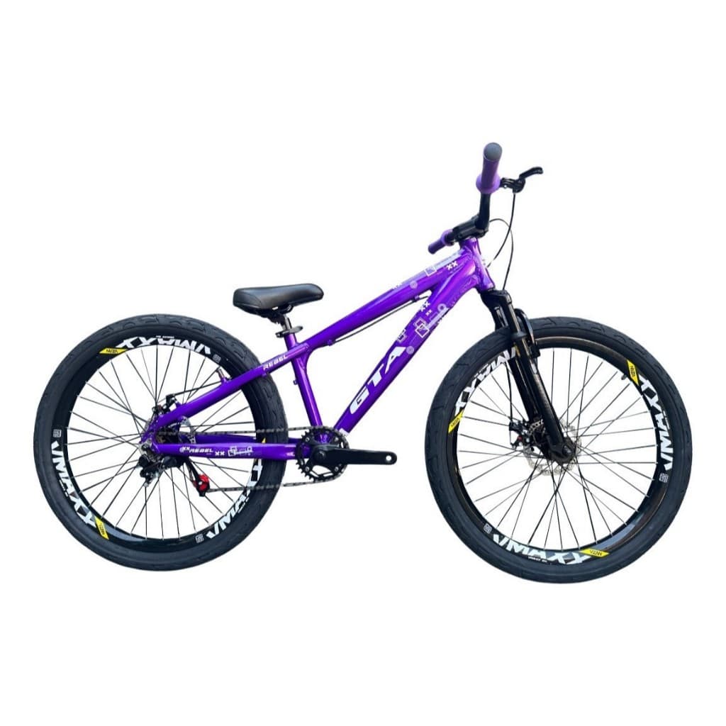 Bicicleta Aro 26 Gta Rebel Freeride Downhill Single Aros Vmaxx Freio a Disco Pneu Flame Preto