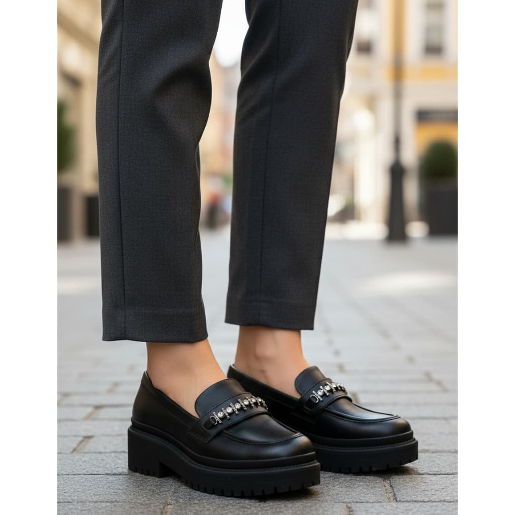 Sapato Feminino Mocassim Tratorado Via Marte Lançamento Sofisticado Confortável Moda Tendência