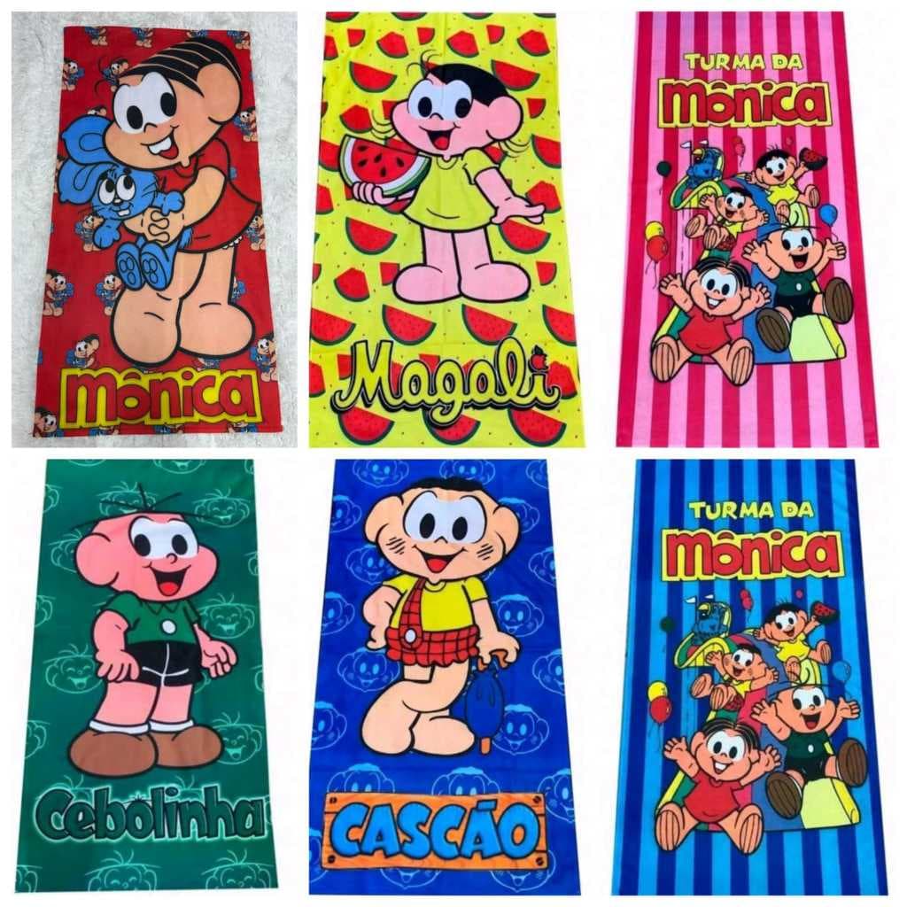 Toalha de Banho e Praia Estampadas Variadas Turma da Mônica