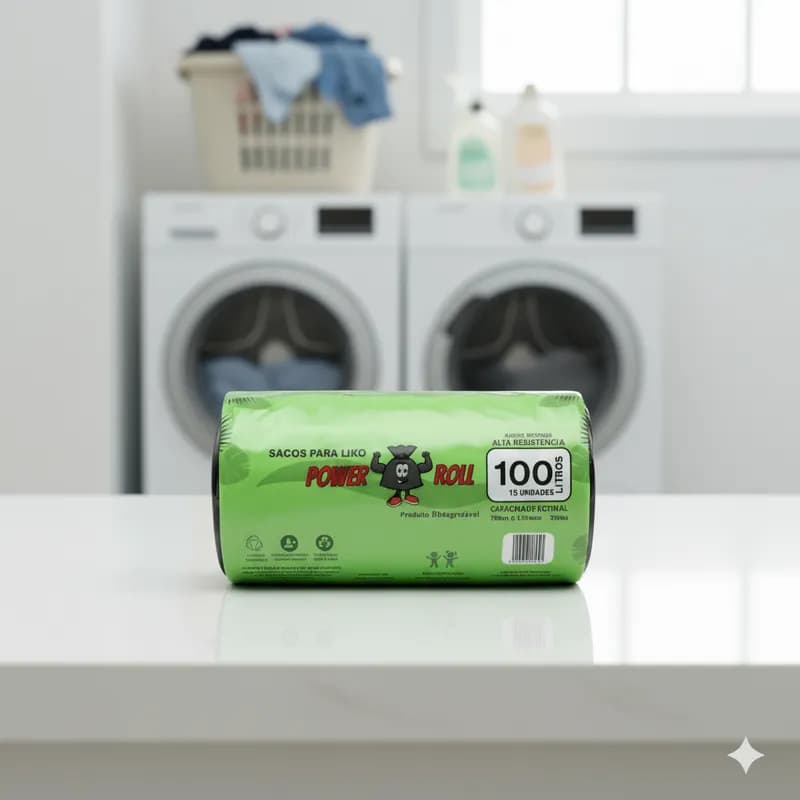 Saco de Lixo Rolo Reforçado 100L 50L 30L 15L Lixeira Grande Grosso Resistente