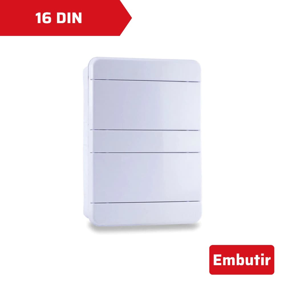 Quadro de Distribuição de Embutir 16 Disjuntores Branco Force Line
