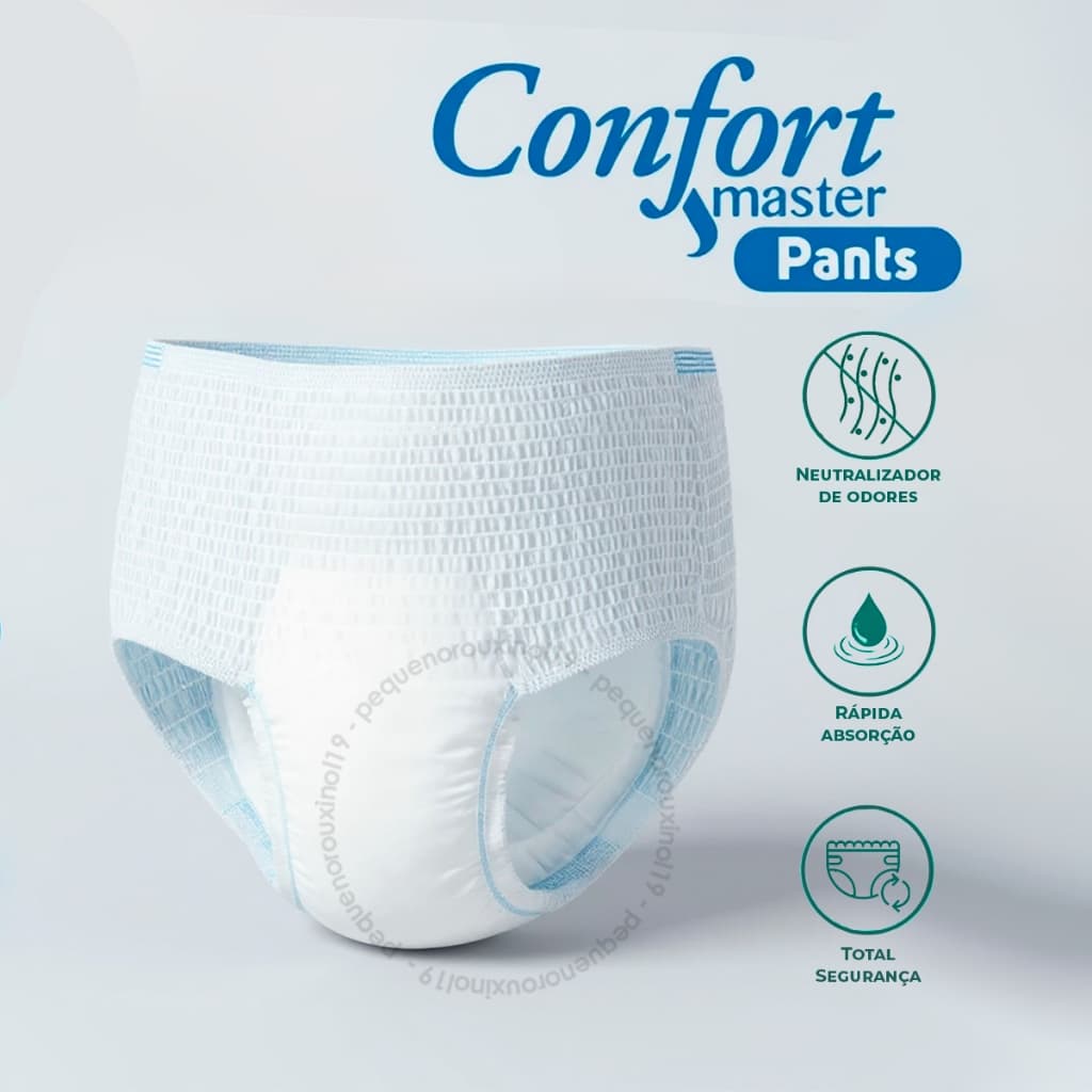 Fralda Geriátrica Incontinência Descartável Confort Master Pants Calcinha Cueca P/M G/GG