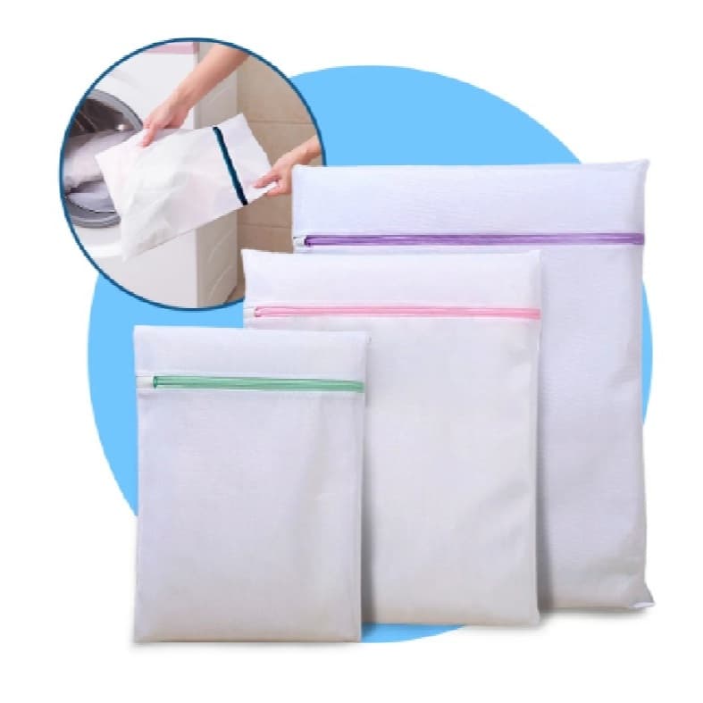 Kit Saco Para Lavar Roupas Delicadas Zíper Reforçado Protetor Lingerie Meias Bebê